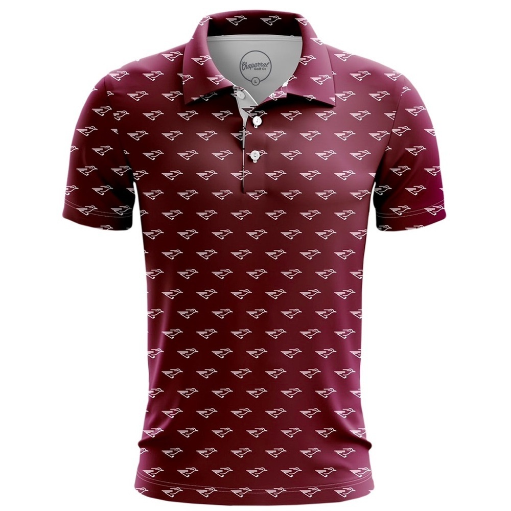 Chaparral Golf Co Maroon & White Logo College Tailgate Performance Polo XL